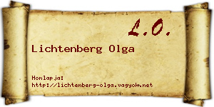 Lichtenberg Olga névjegykártya